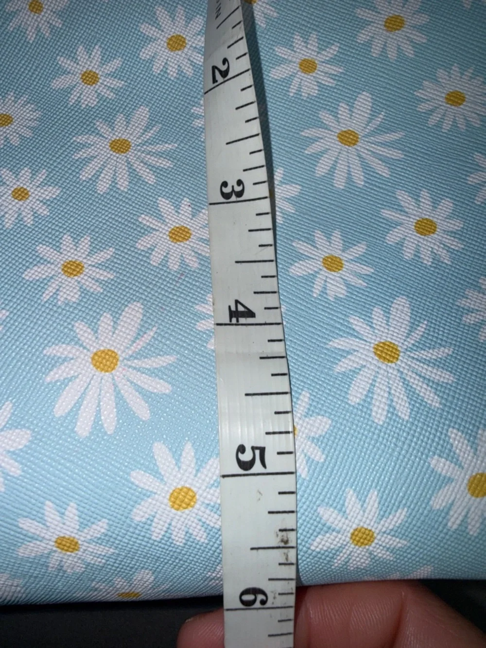 Vintage Daisy Print Light Blue Cosmetic Pouch